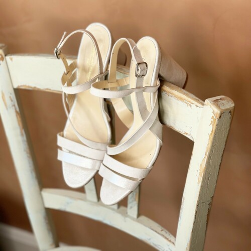 Sandale Emma high blanche Nu pieds de mariée