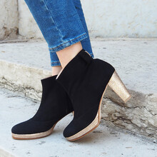Bottines à platefromes noires et dorées